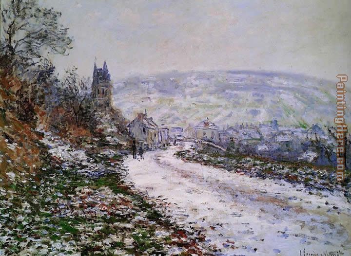 Entering the Village of Vetheuil in Winter painting - Claude Monet Entering the Village of Vetheuil in Winter art painting